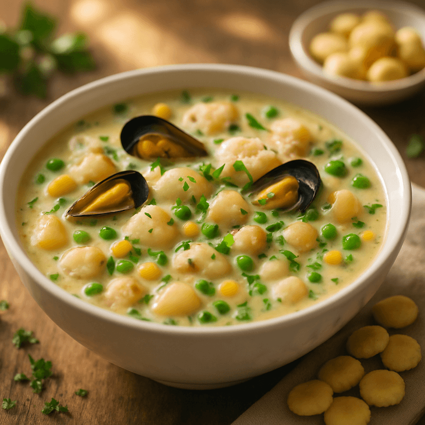 Light New England Seafood Chowder