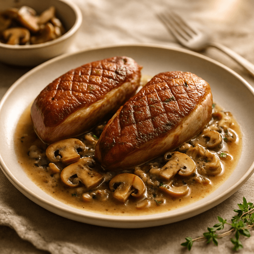 Savory Mushroom Pan Sauce for Duck