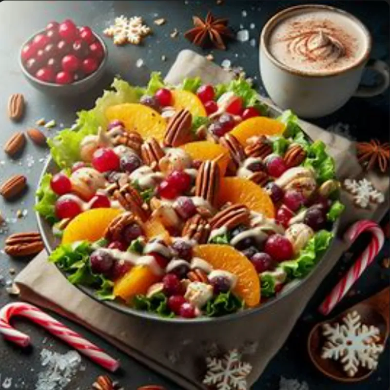 Festive Candy Cane Christmas Salad