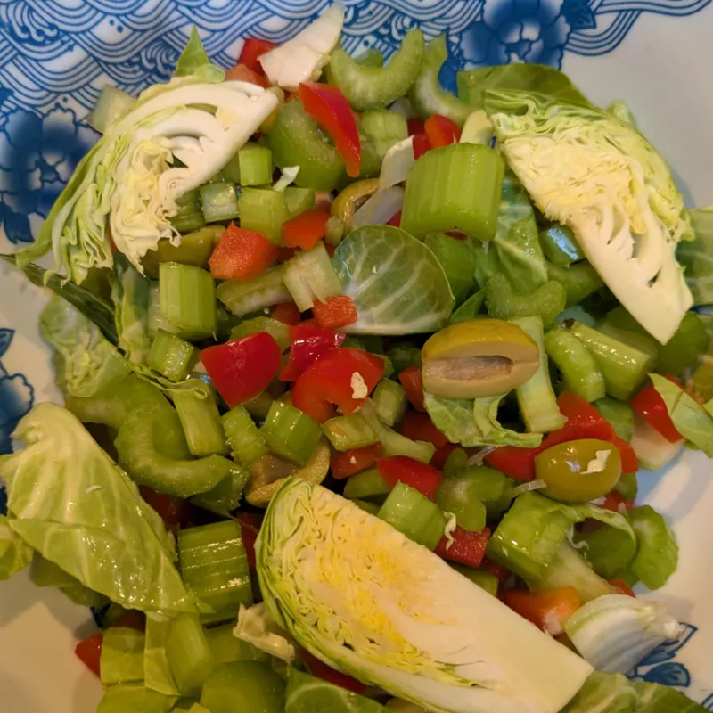 Crunchy Veggie Medley with Tangy Olive Dressing