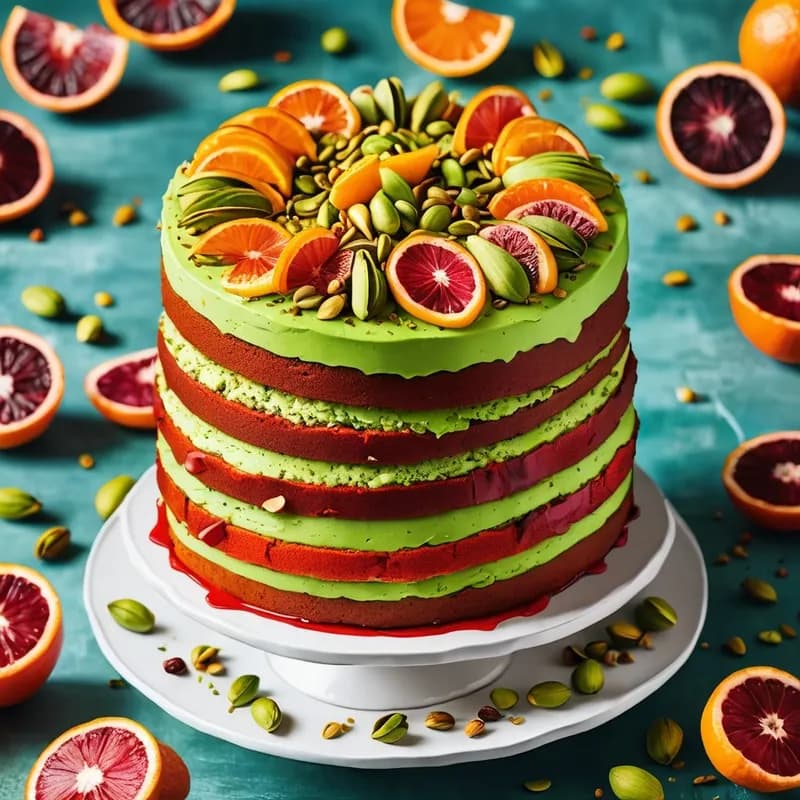 Pistachio and Blood Orange Cake
