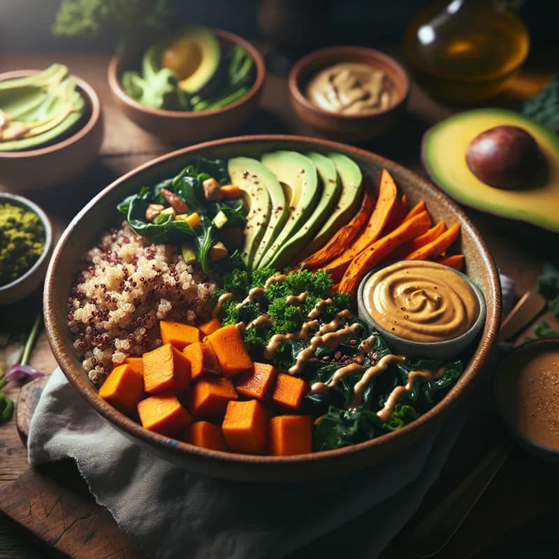 Nourish Bowl with Quinoa and Sweet Potatoes