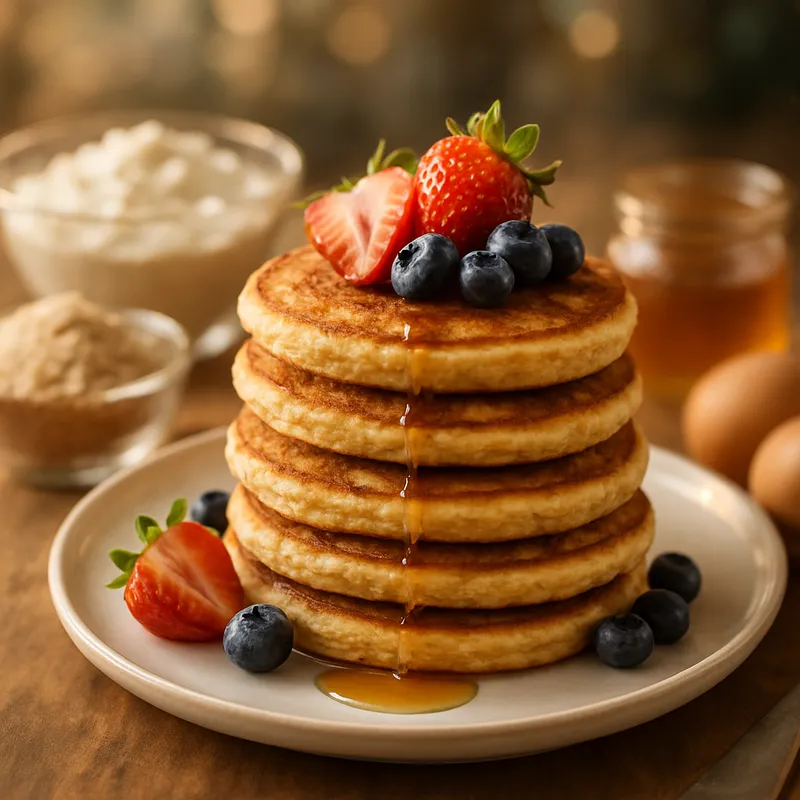 Fluffy Greek Yogurt Pancakes with Almond Flour