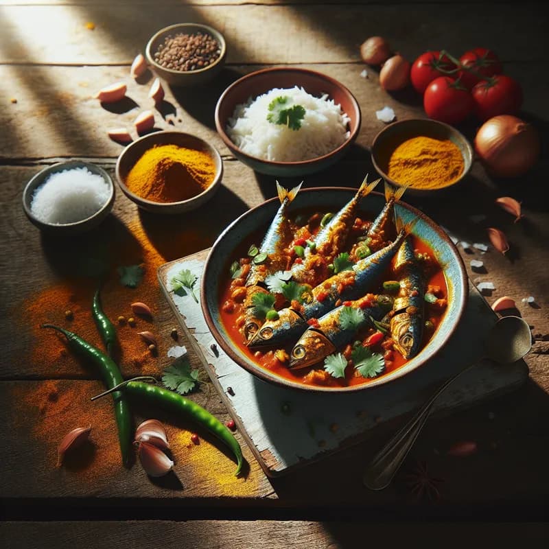 Spicy Sardine Curry Over Fluffy Rice