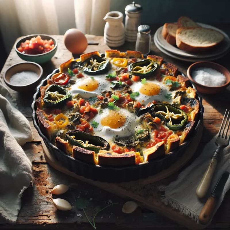 Smoky Poblano Breakfast Strata