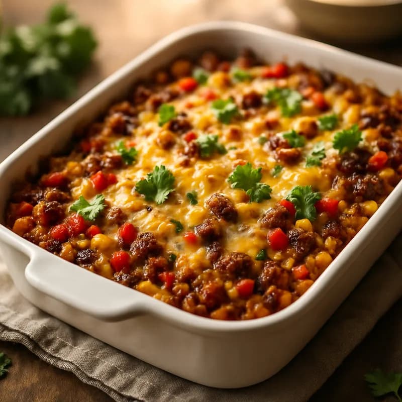 Spicy Mexican Hash Brown Bake