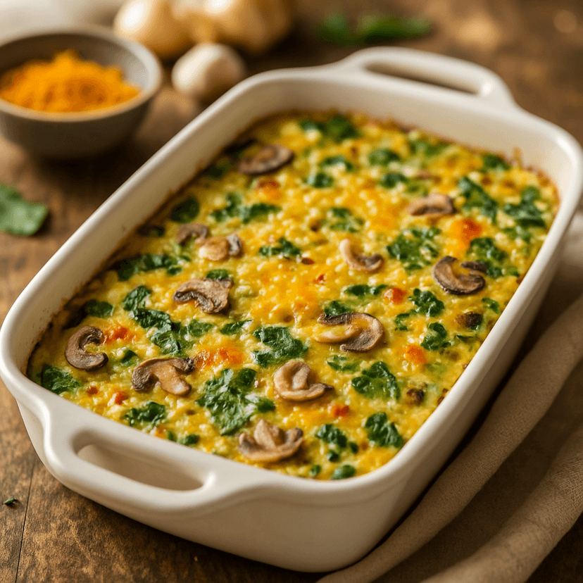 Savory Turmeric Spinach Egg Bake