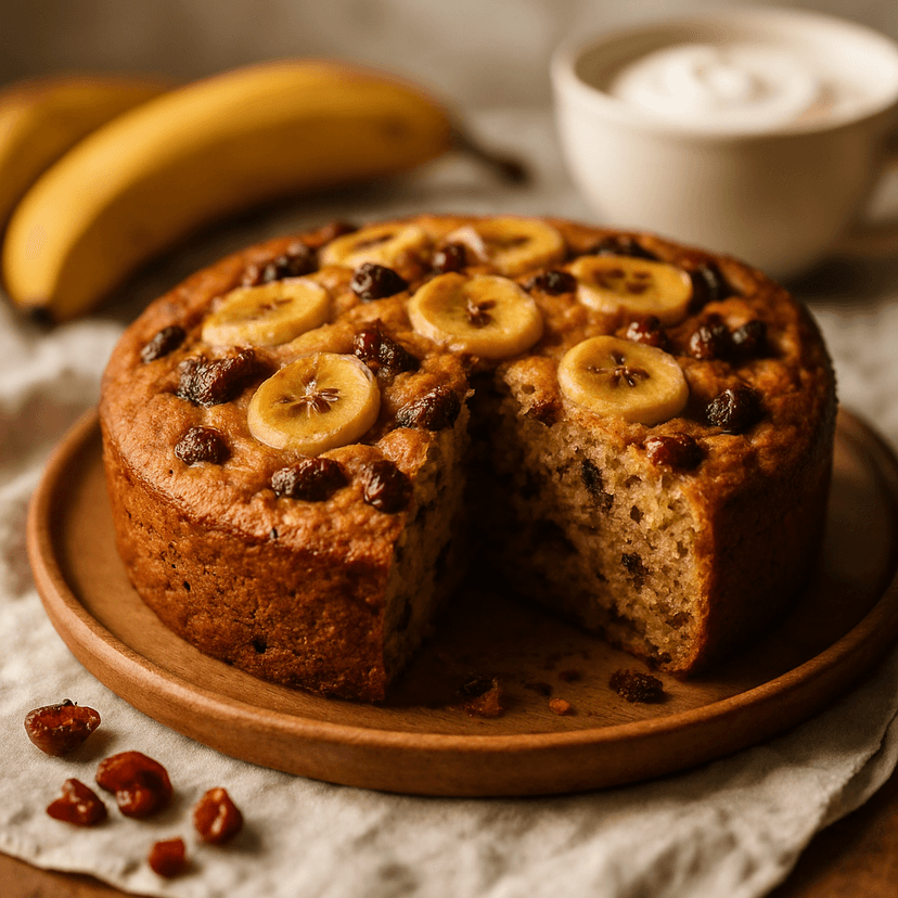 Moist Date Banana Yogurt Cake