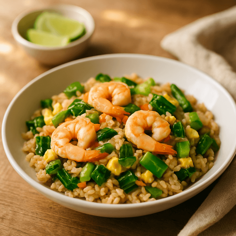 Kid-Friendly Brown Rice & Shrimp Stir-Fry