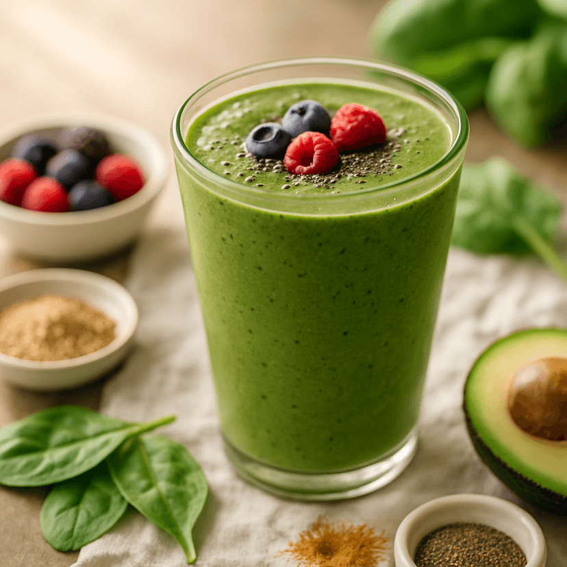 Berry Green Protein Power Smoothie