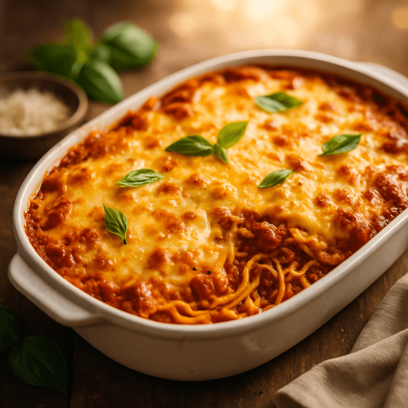 Ultra Cheesy Spaghetti Bolognese Bake