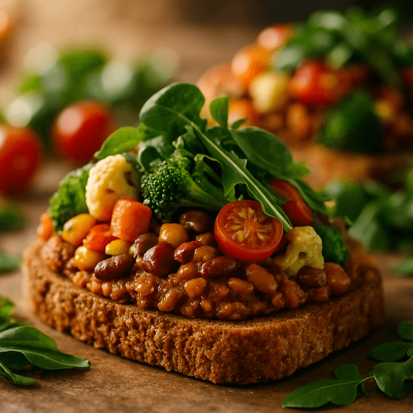 Smoky Peanut Butter & Bean Bruschetta