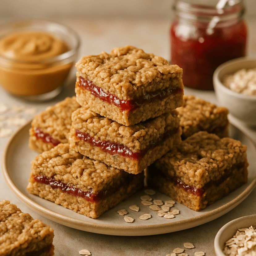 Peanut Butter Oat Jam Bars