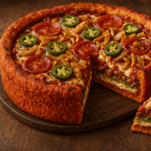 Flamas Infused Chicago Deep Dish Pizza