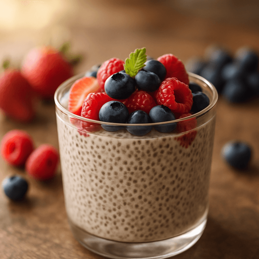 Creamy Chia Seed Pudding with Fresh Berries