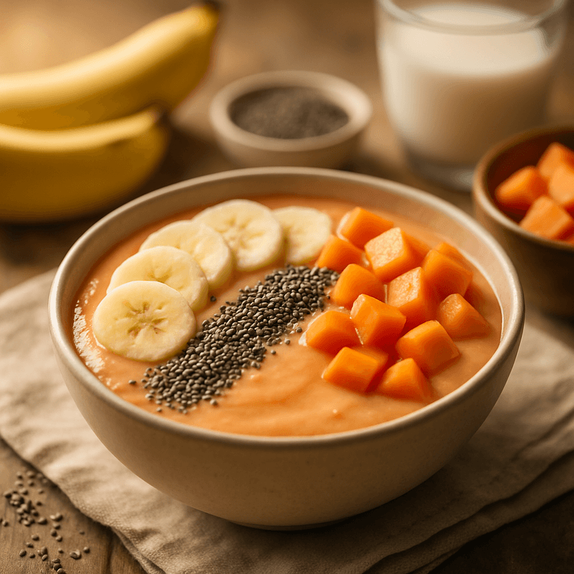 Tropical Banana Papaya Smoothie Bowl