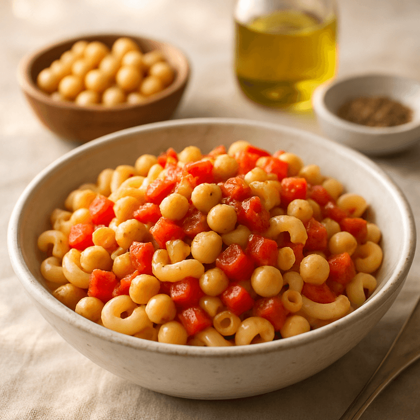 Simple Chickpea Pasta Bowl