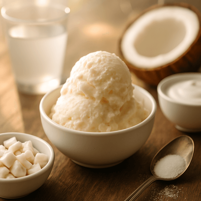 Creamy Keto Tender Coconut Ice Cream