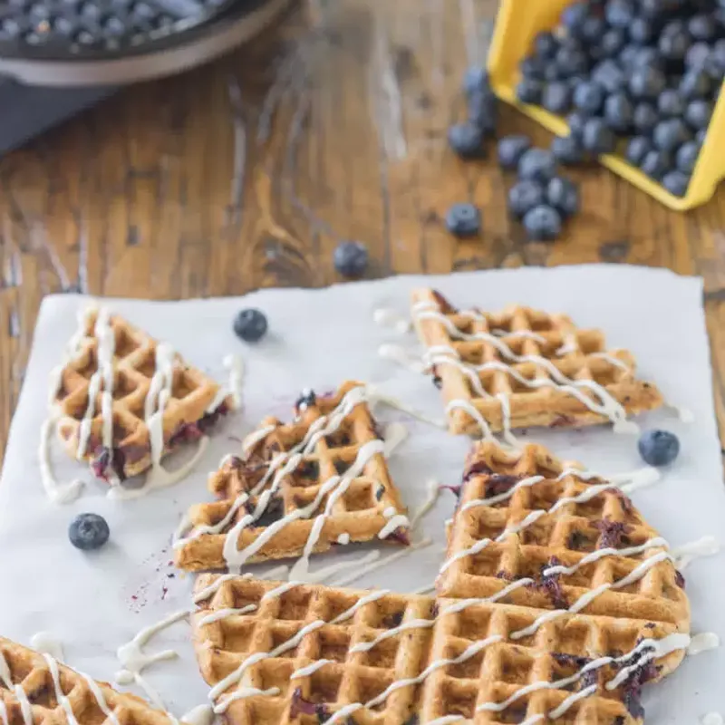 Vegan Blueberry Cornmeal Waffles