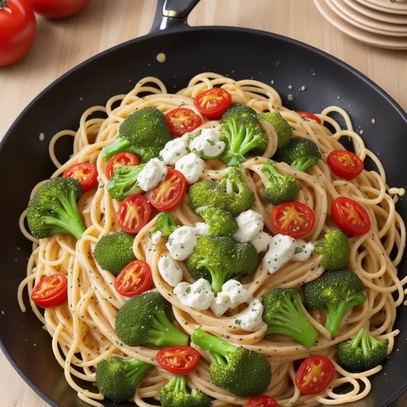 Truffle Cream Spaghetti with Bursting Tomatoes image