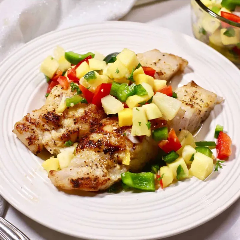 Grilled Grouper with Tropical Salad
