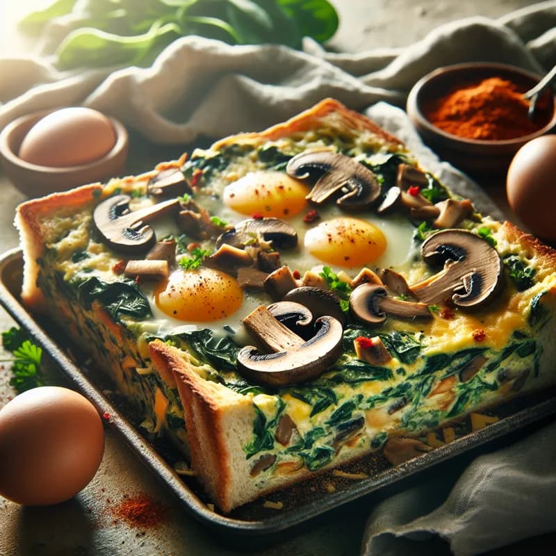Savory Spinach-Mushroom Strata